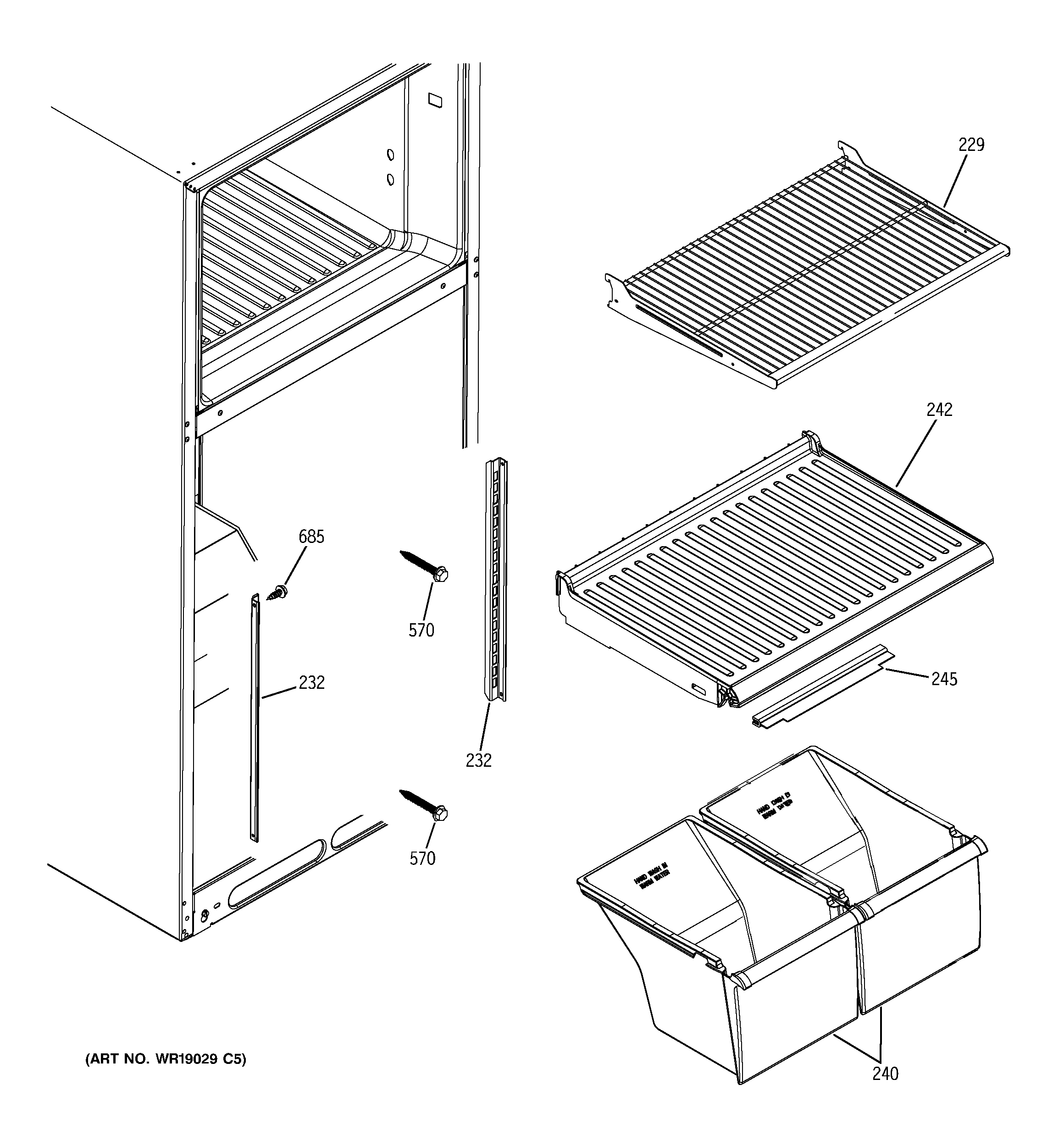 Fresh food shelves