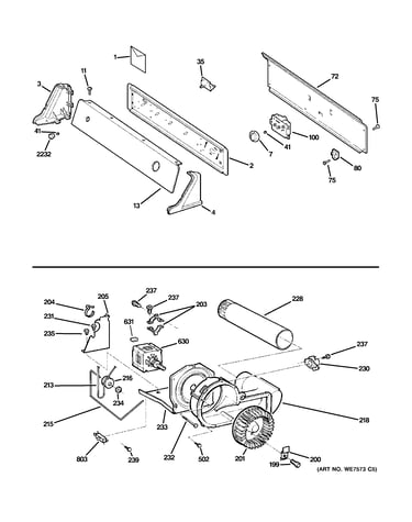 Controls, backsplash, blower & moto