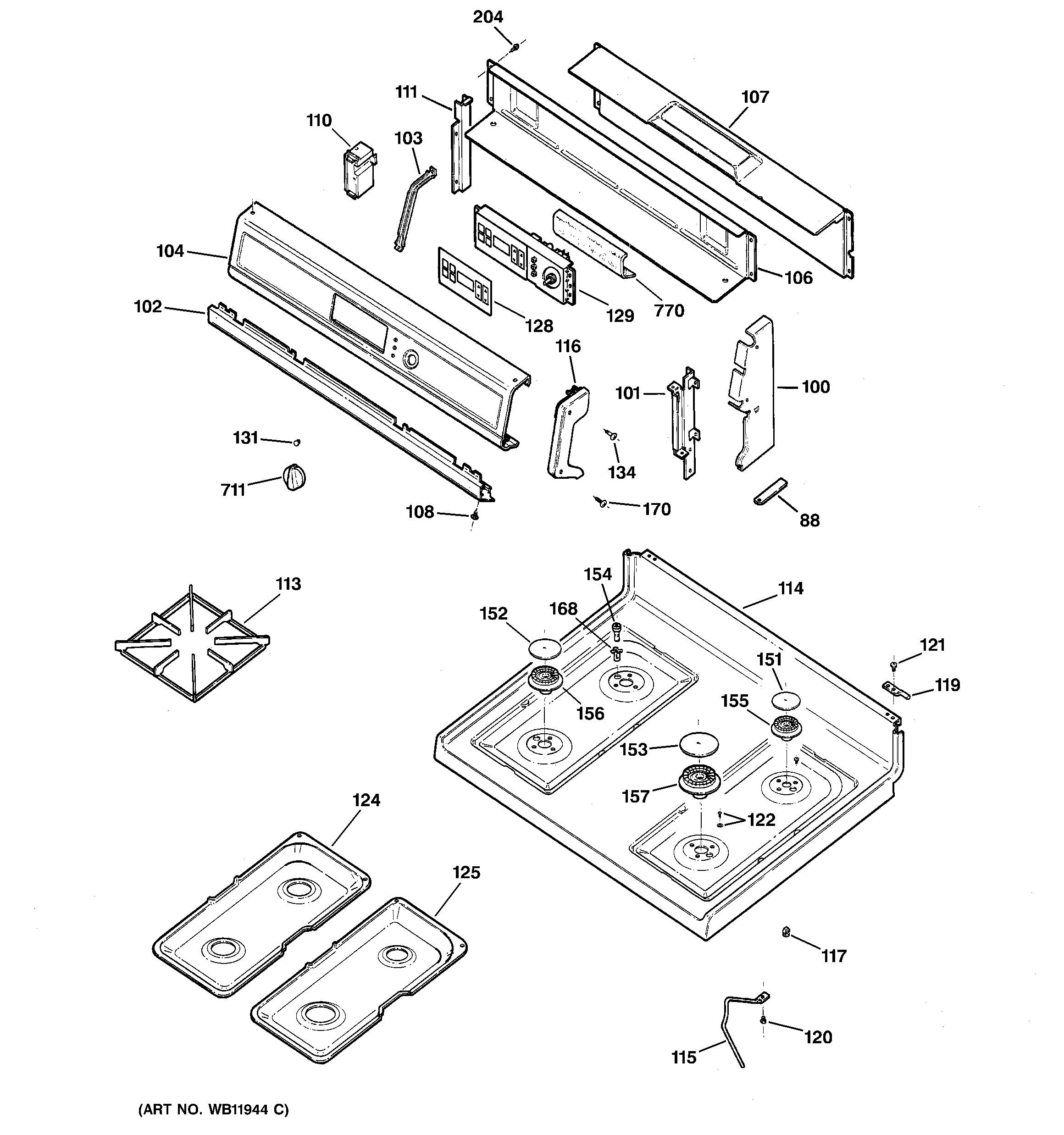 CONTROL PANEL & COOKTOP