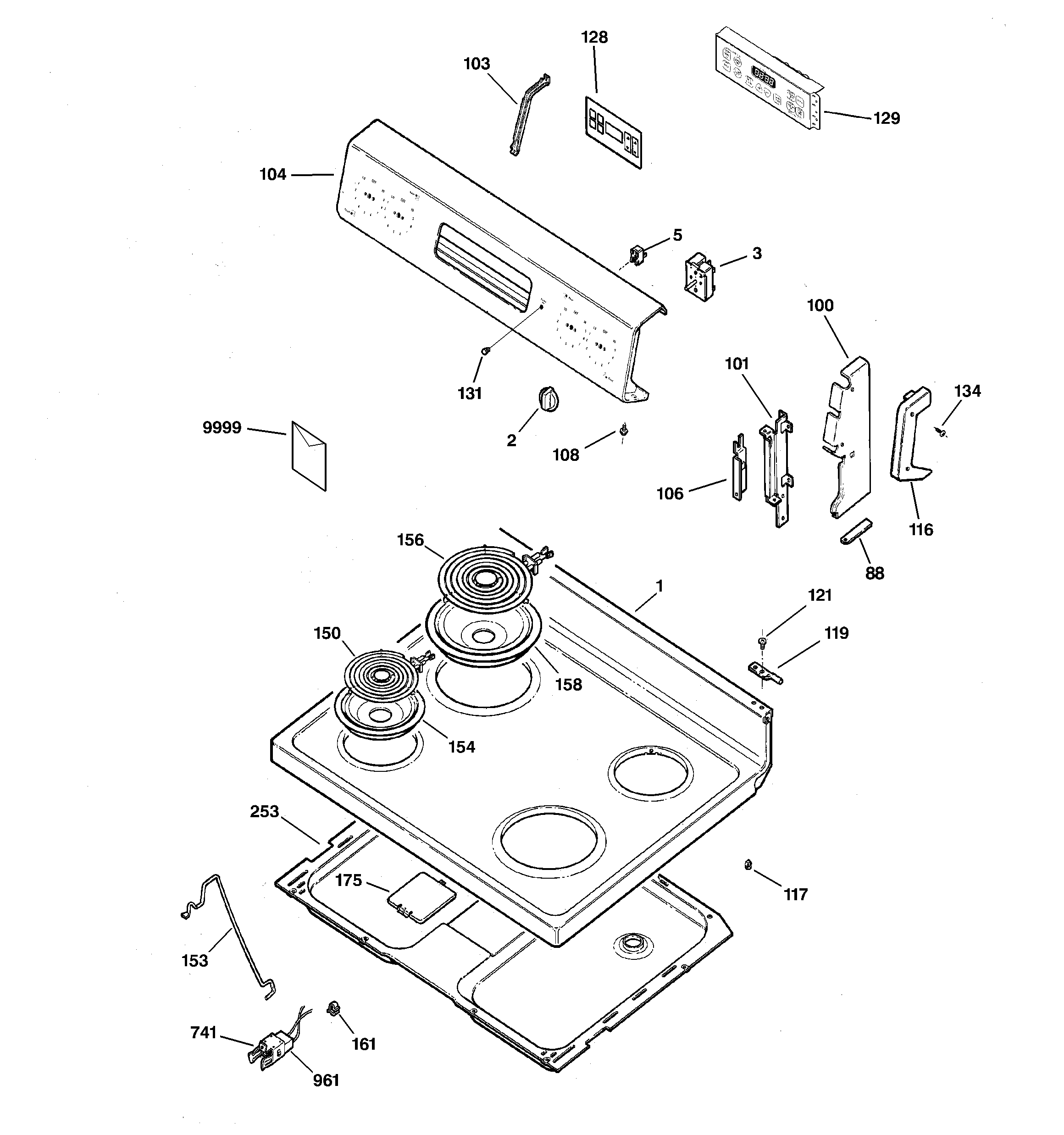 CONTROL PANEL & COOKTOP