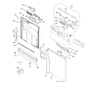 Hotpoint HLD4000M15BB escutcheon & door assembly diagram