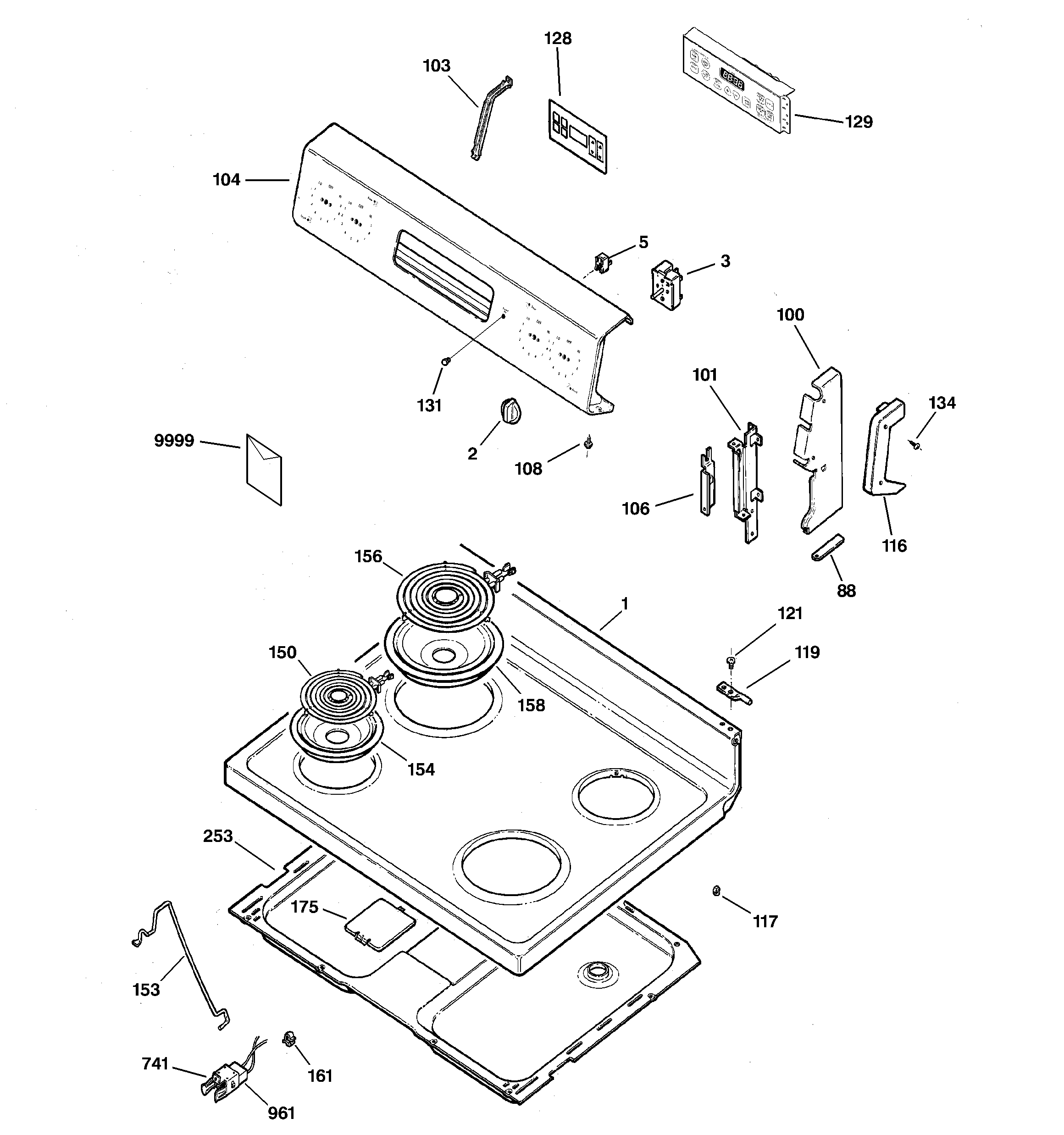 CONTROL PANEL & COOKTOP