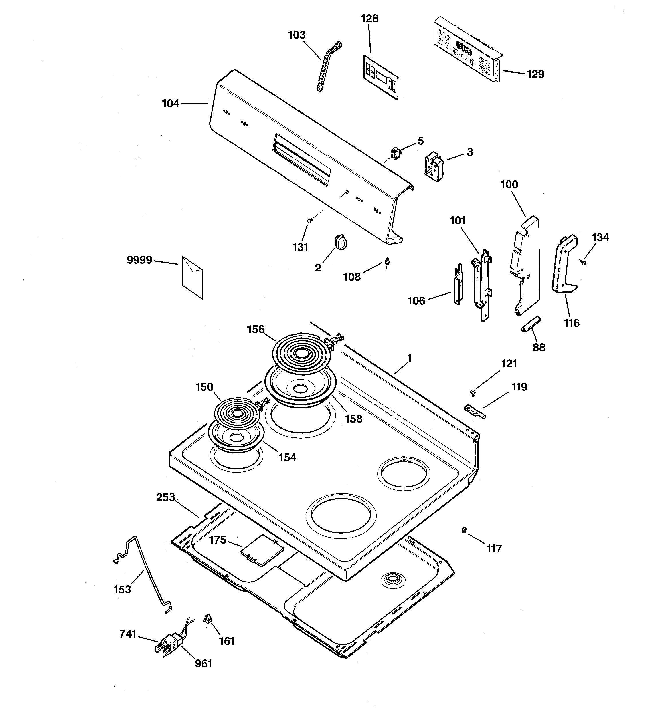 CONTROL PANEL & COOKTOP