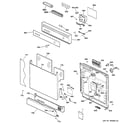Hotpoint HDA3700G00BB escutcheon & door assembly diagram