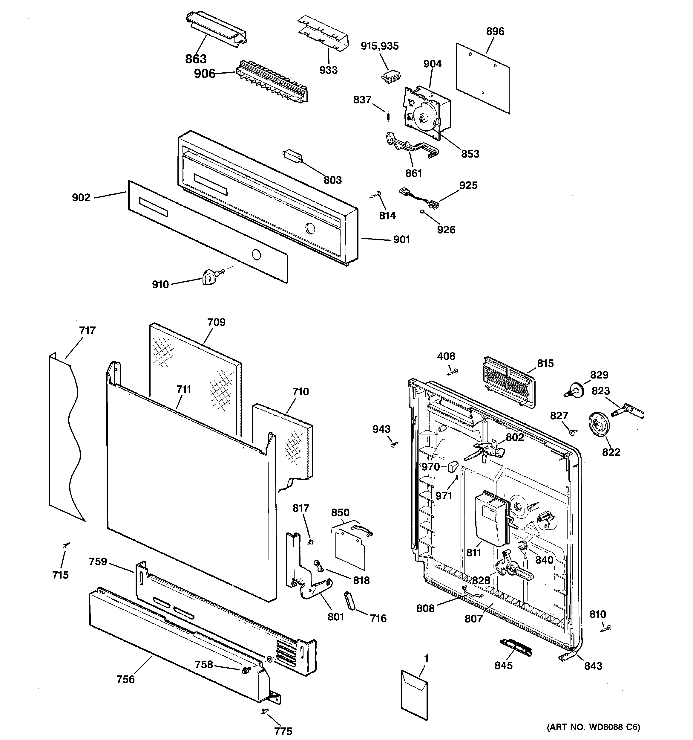 Escutcheon & door assembly