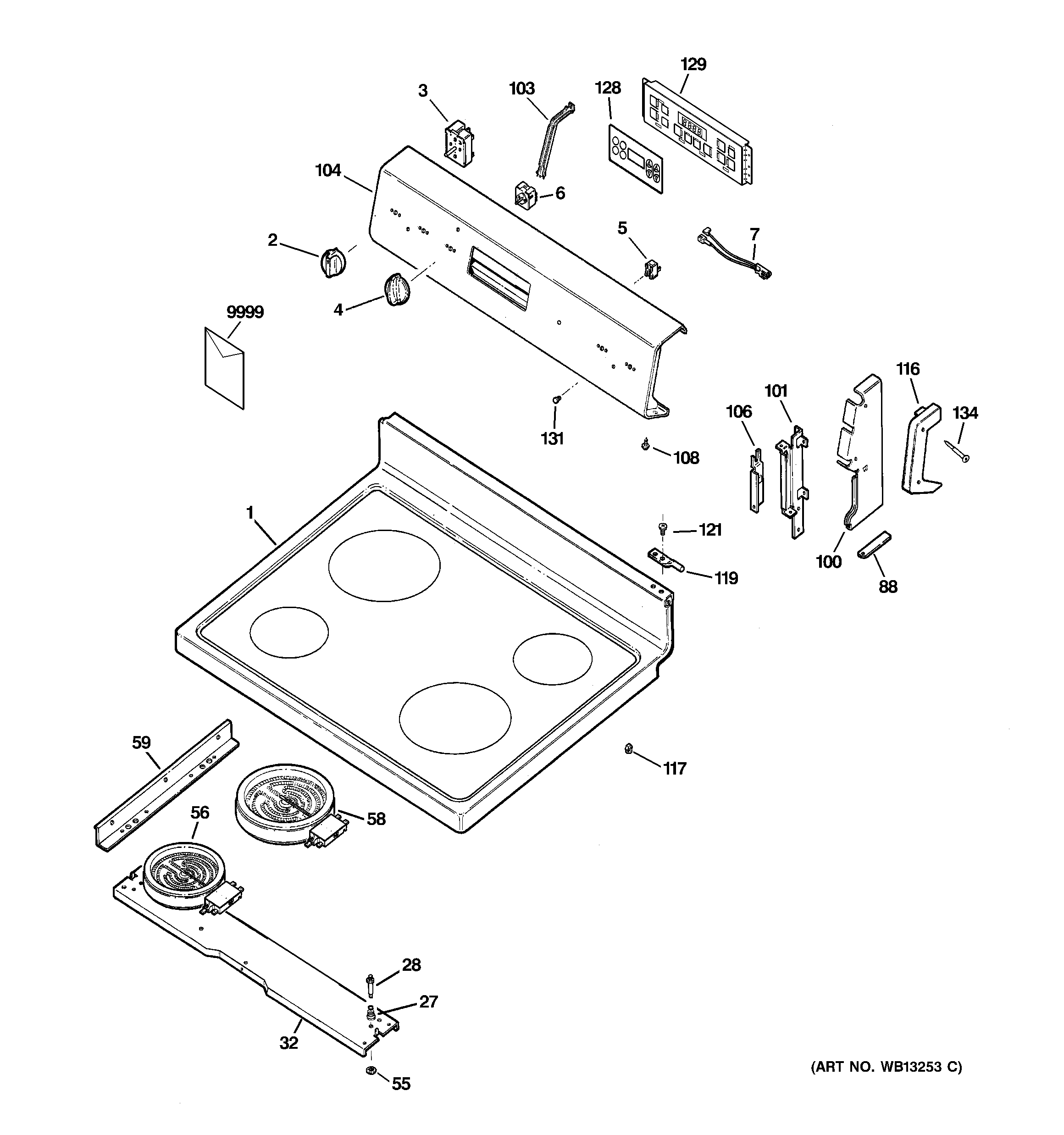 CONTROL PANEL & COOKTOP