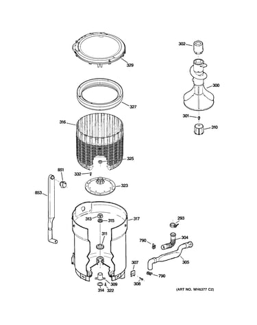 Tub, basket & agitator