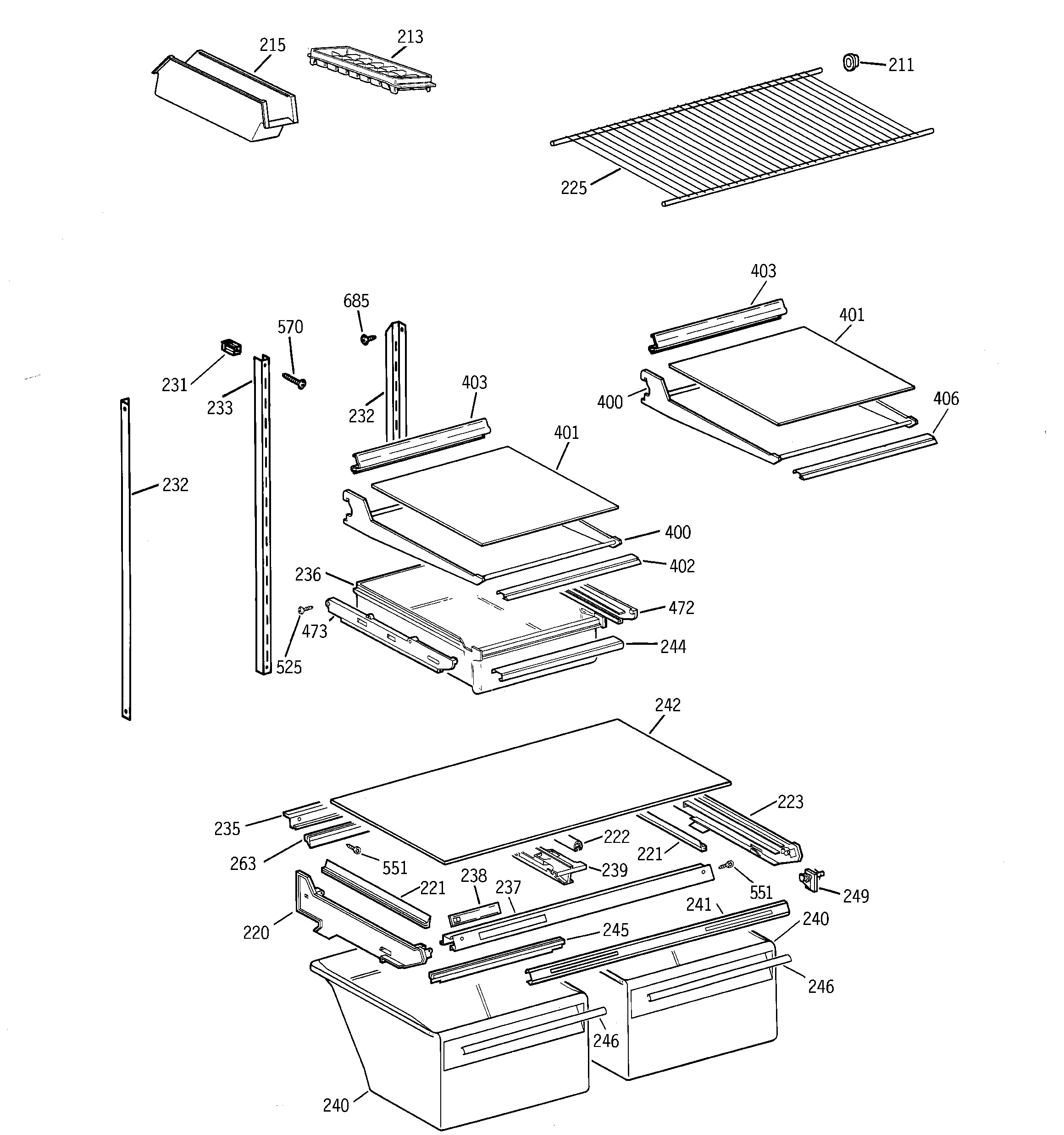 Shelf parts
