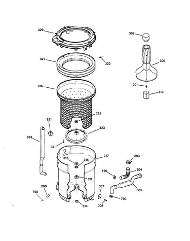 Tub, basket & agitator