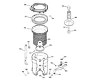 Hotpoint VBXR1070W2AA tub, basket & agitator diagram