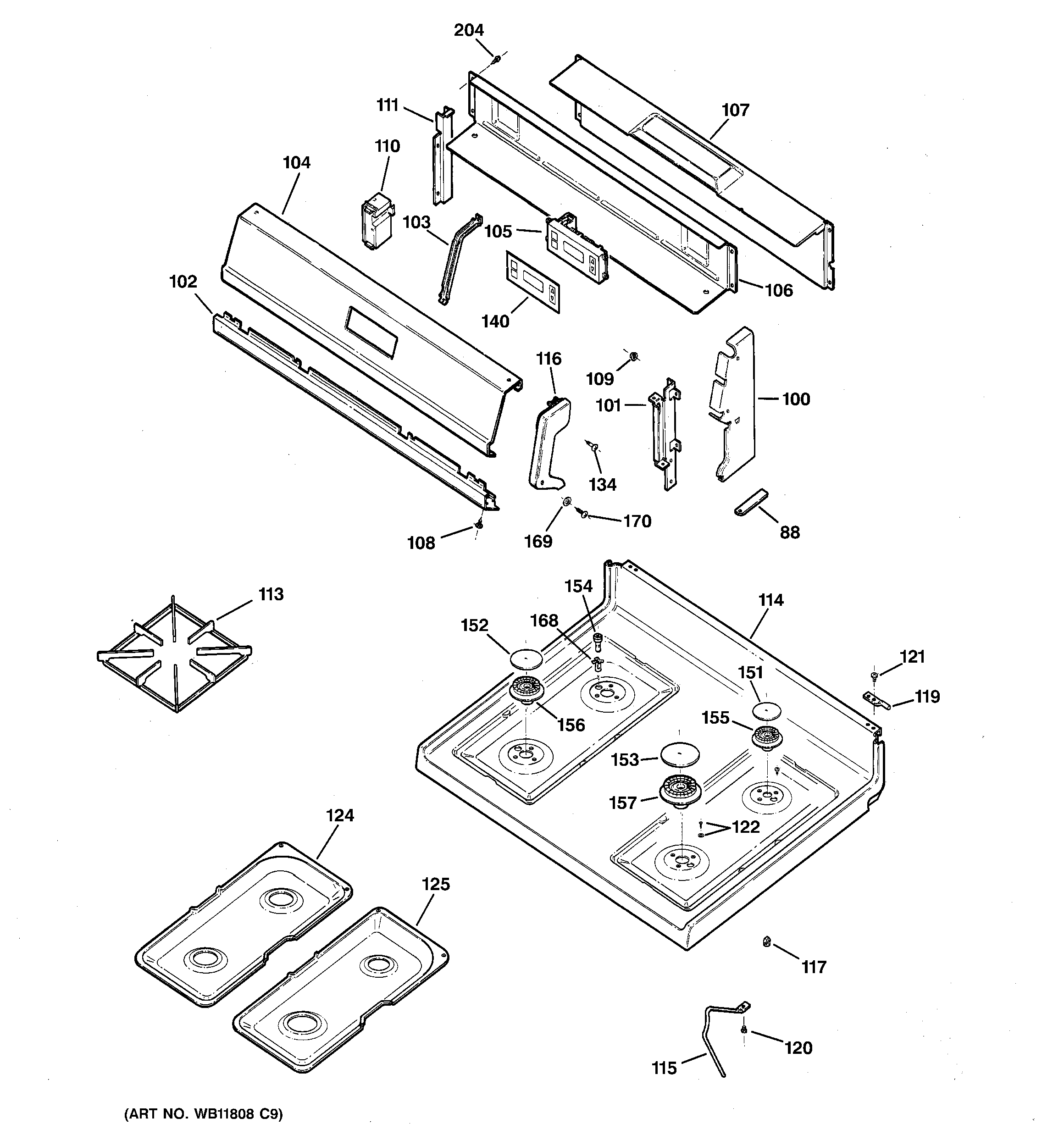 CONTROL PANEL & COOKTOP