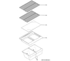 GE GIE18CTHBRBB fresh food shelves diagram