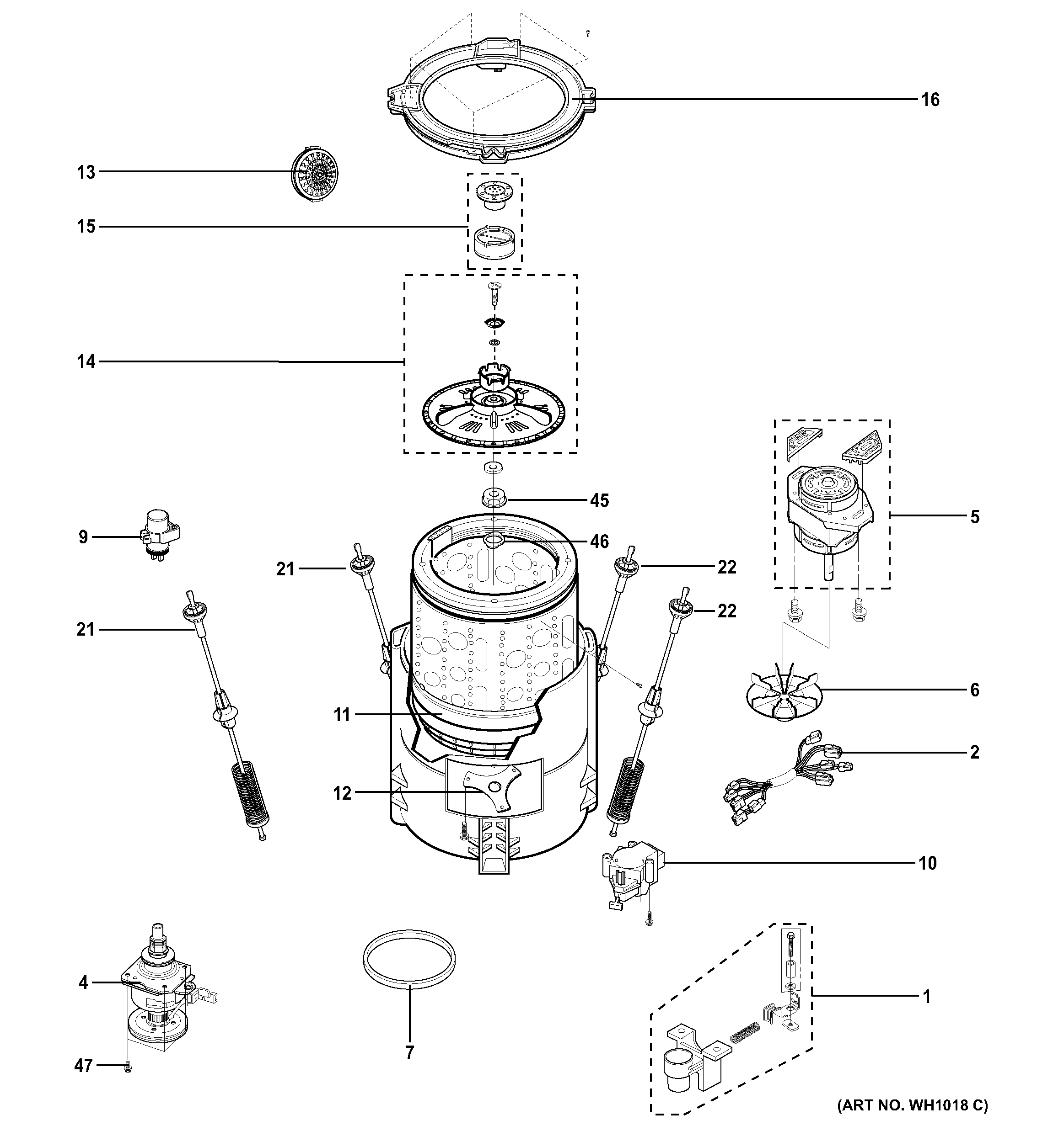 Tub & motor