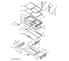 GE GNE26GMDDES fresh food shelves diagram