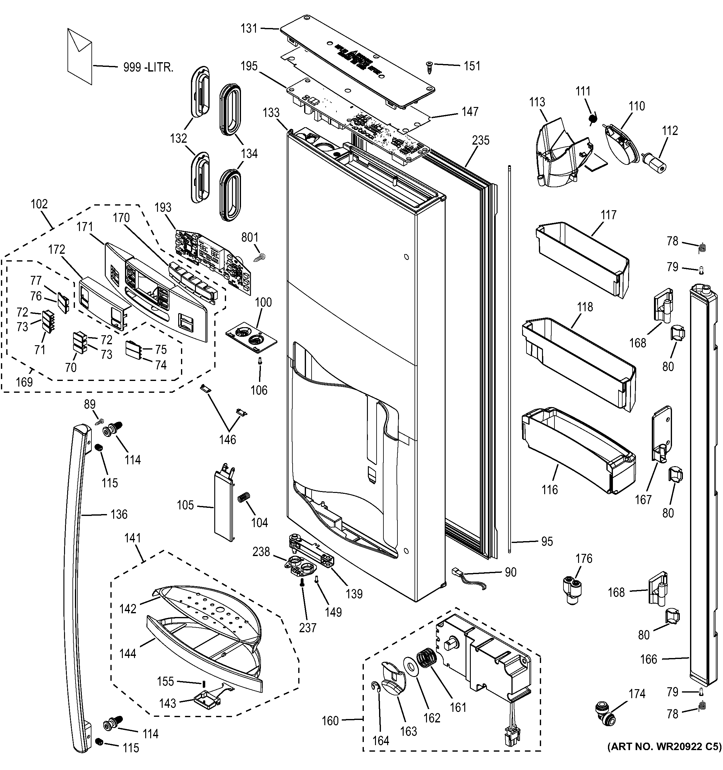 Dispenser door
