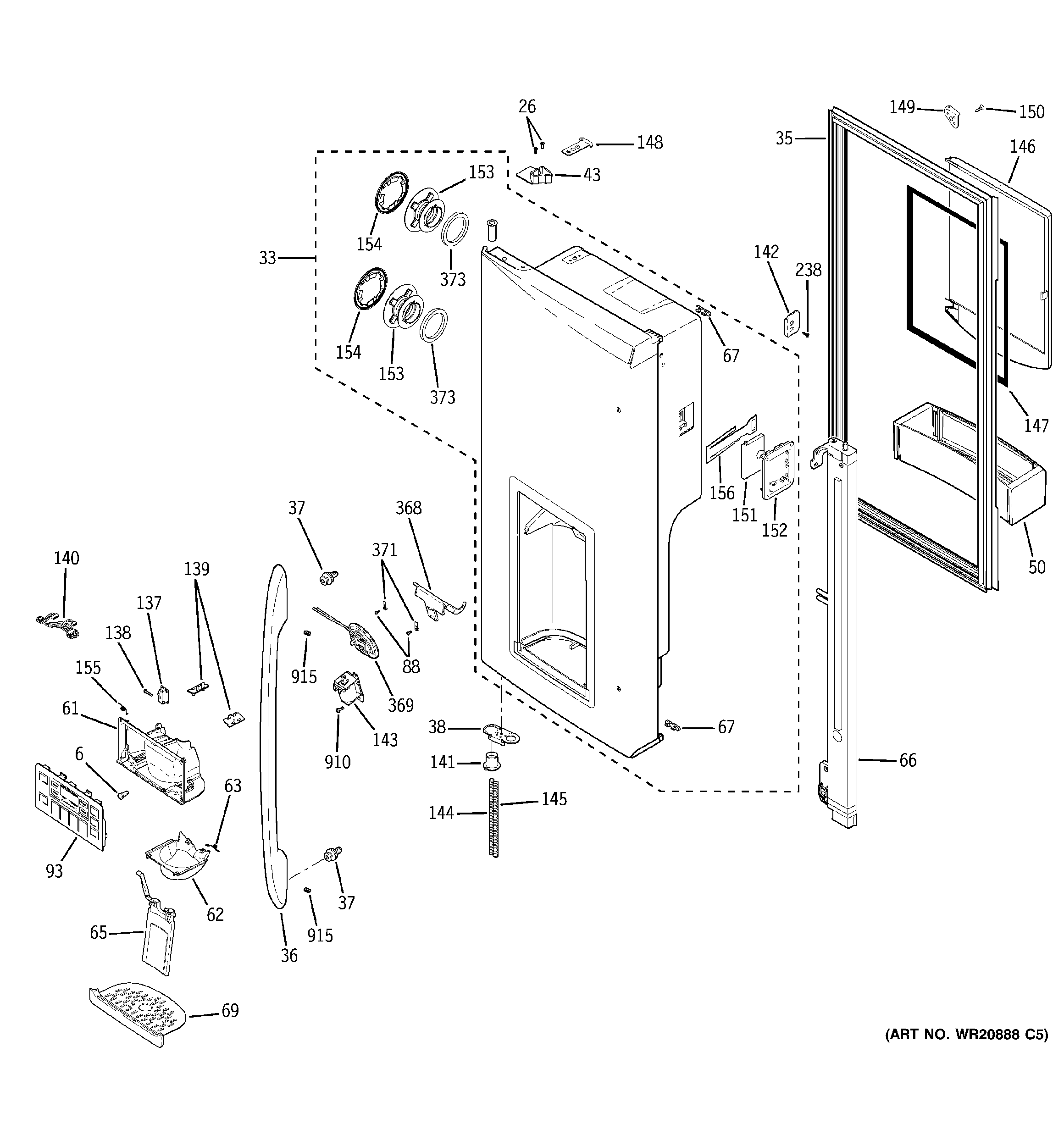 Dispenser door