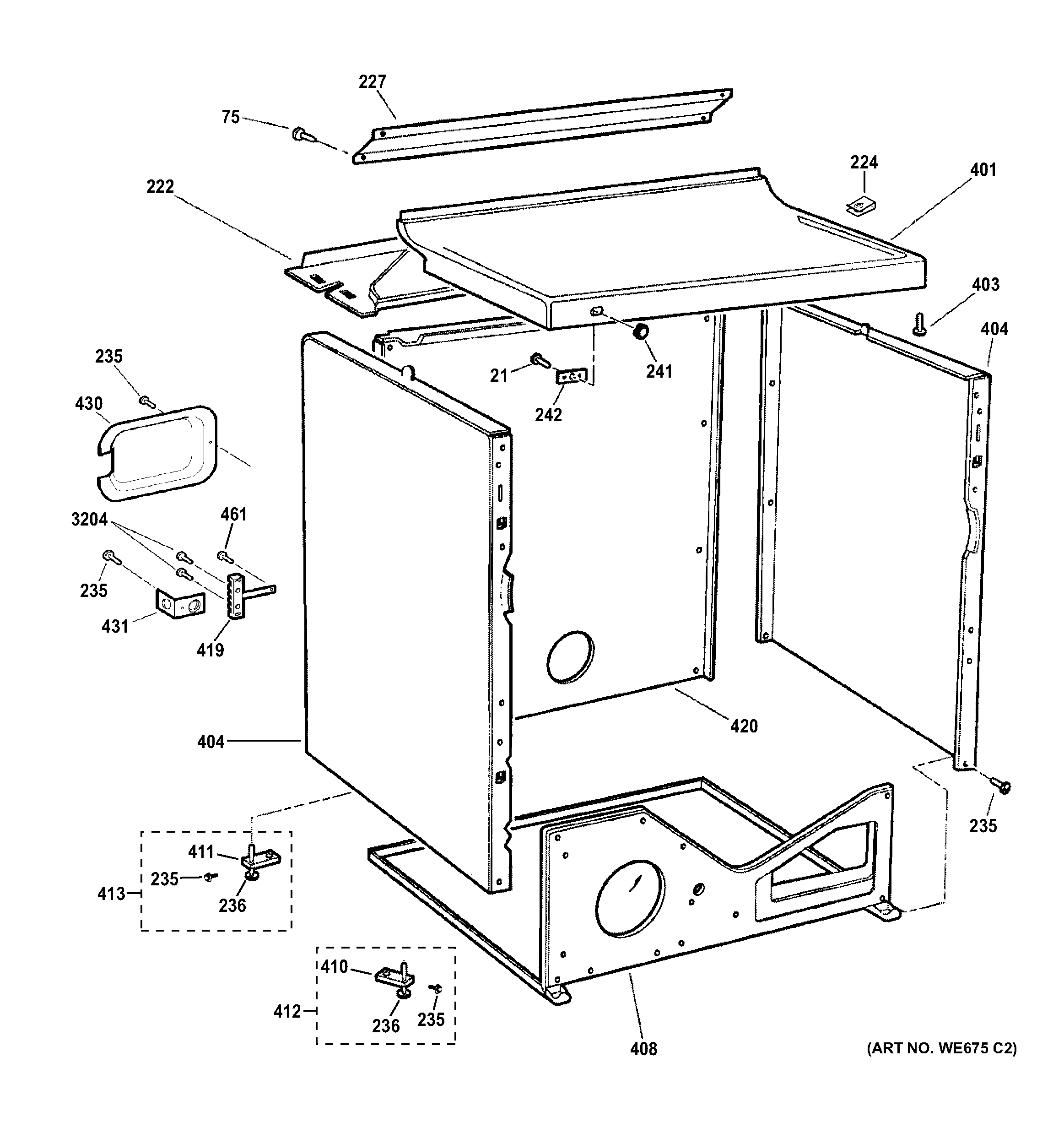 Cabinet & top panel