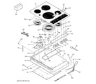 GE PP912TM4WW control panel & cooktop diagram