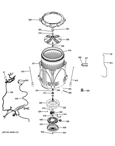 Tub & motor