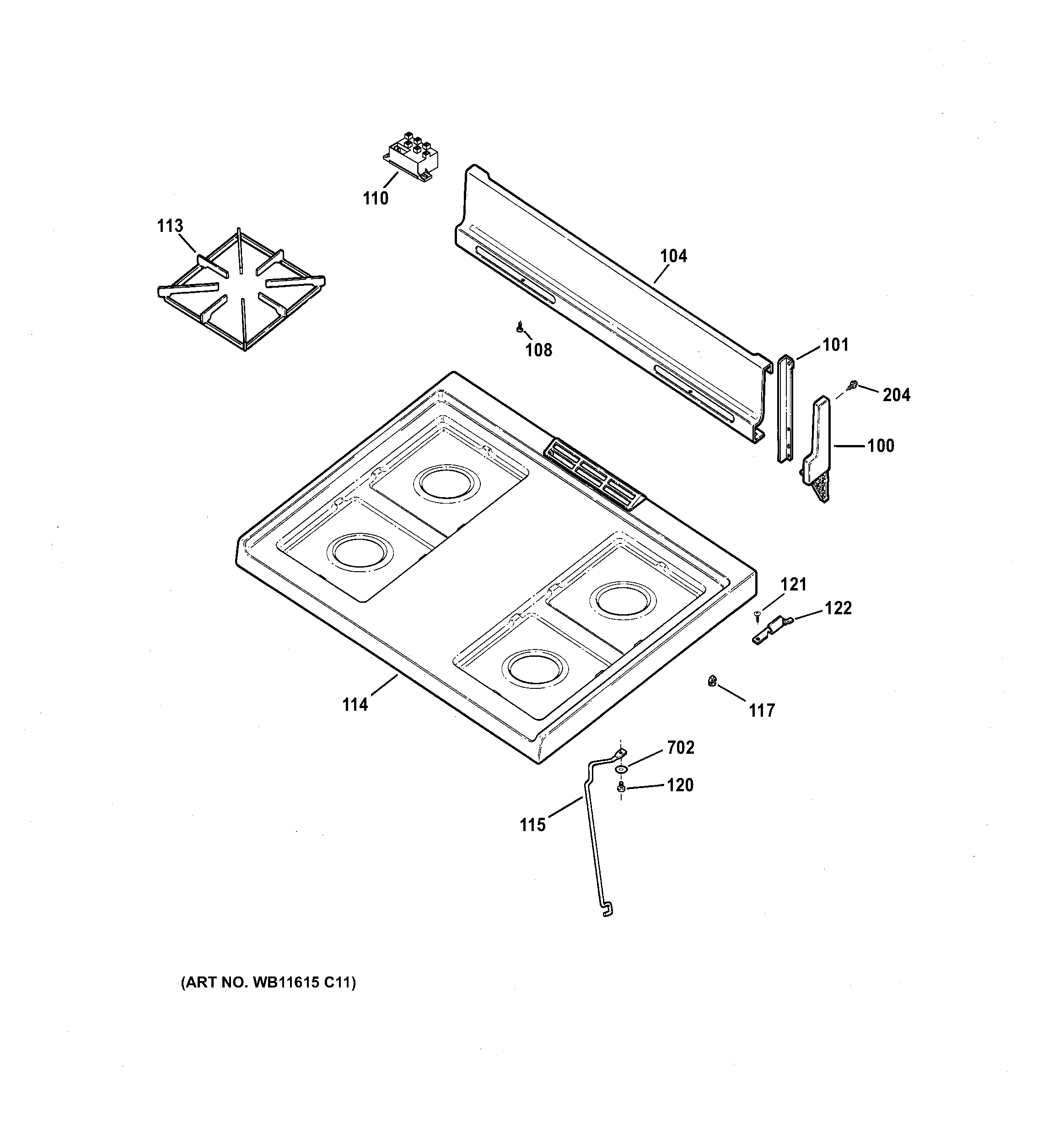 CONTROL PANEL & COOKTOP