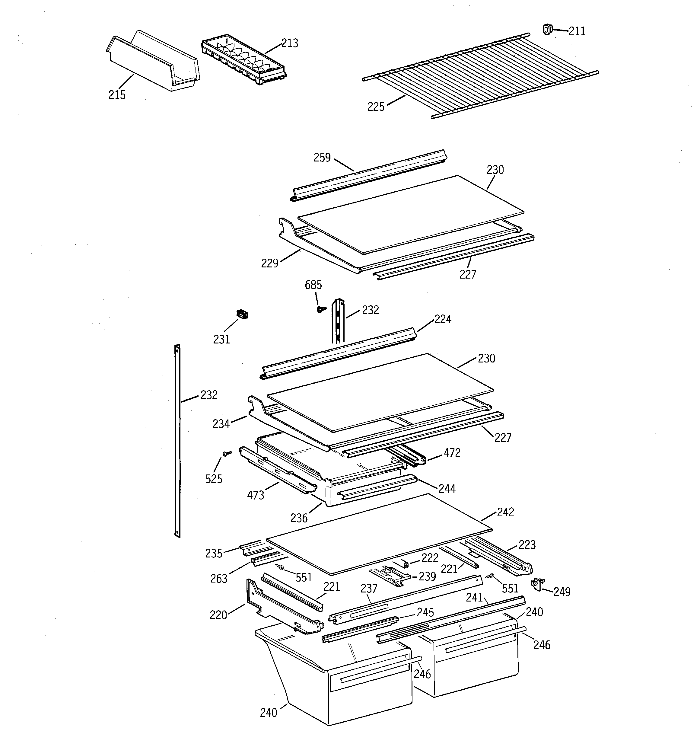 Shelf parts