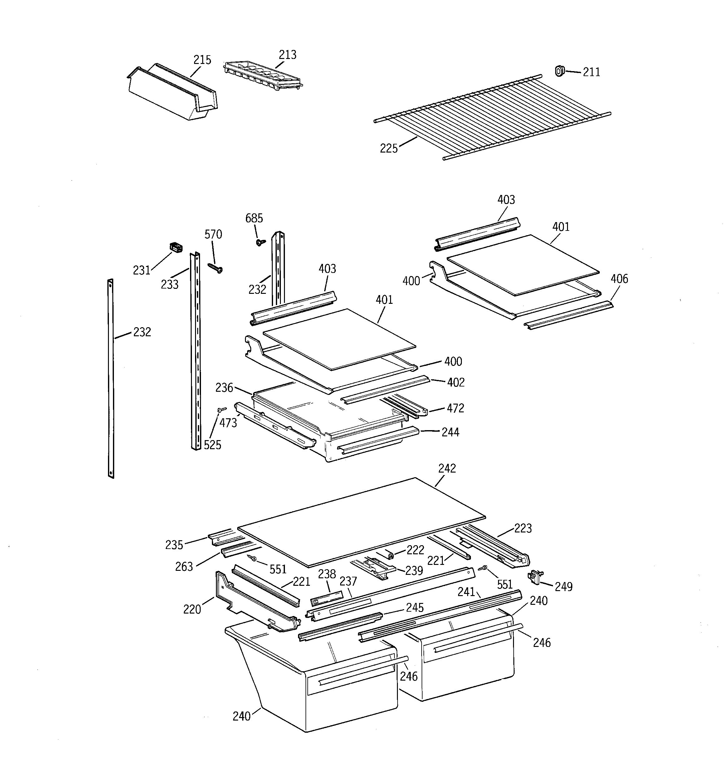 Shelf parts