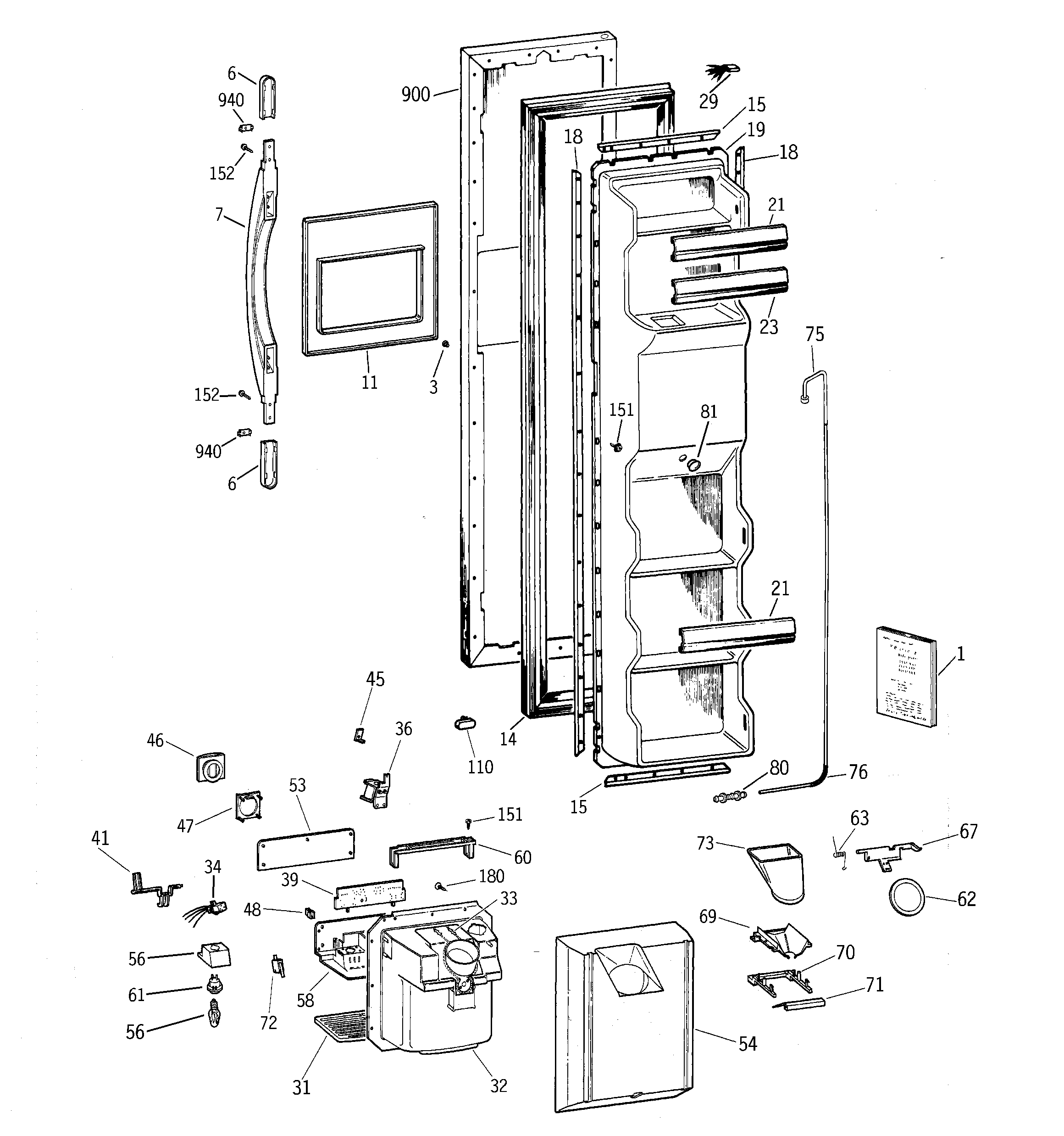 Freezer door