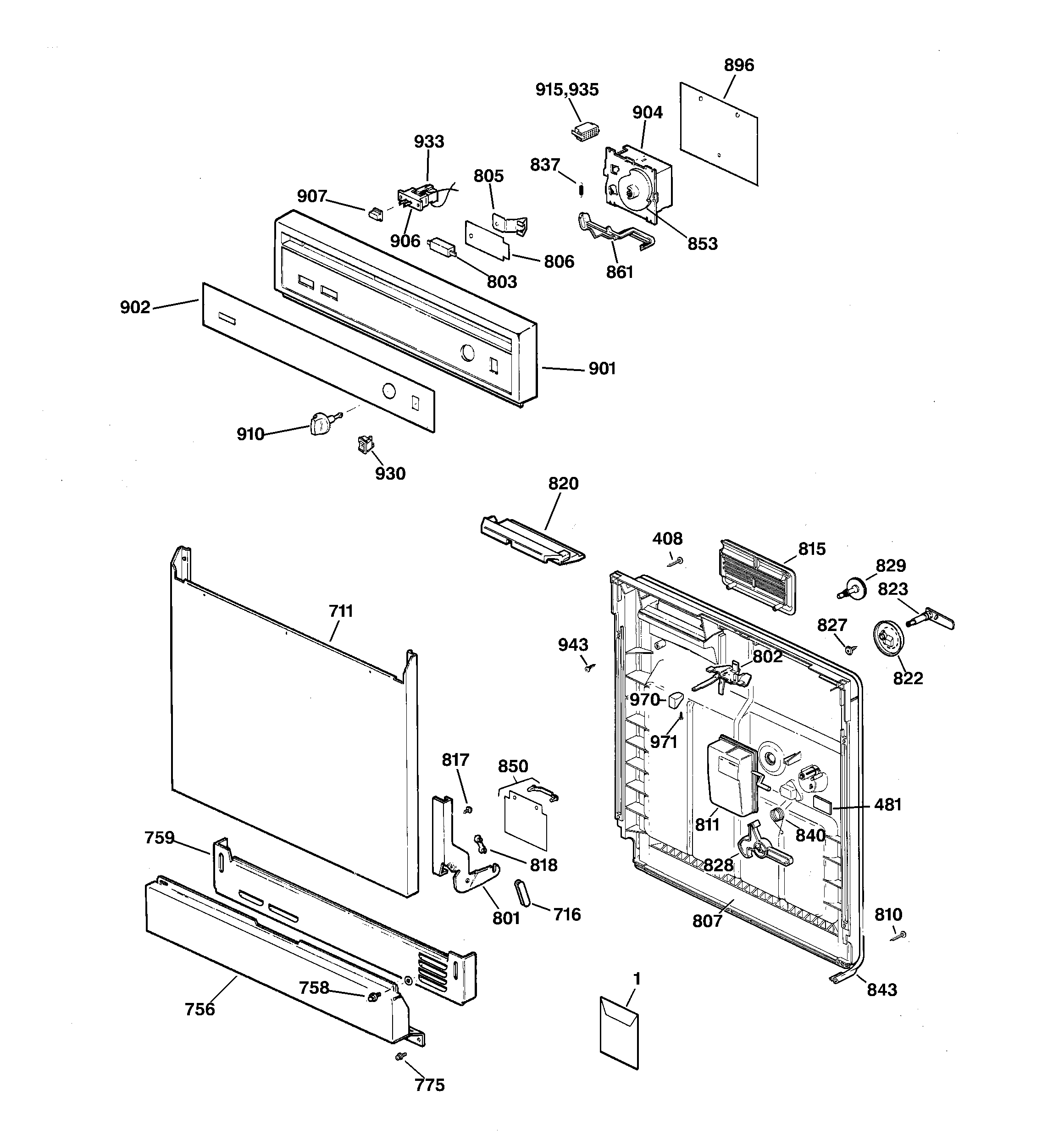 Escutcheon & door assembly