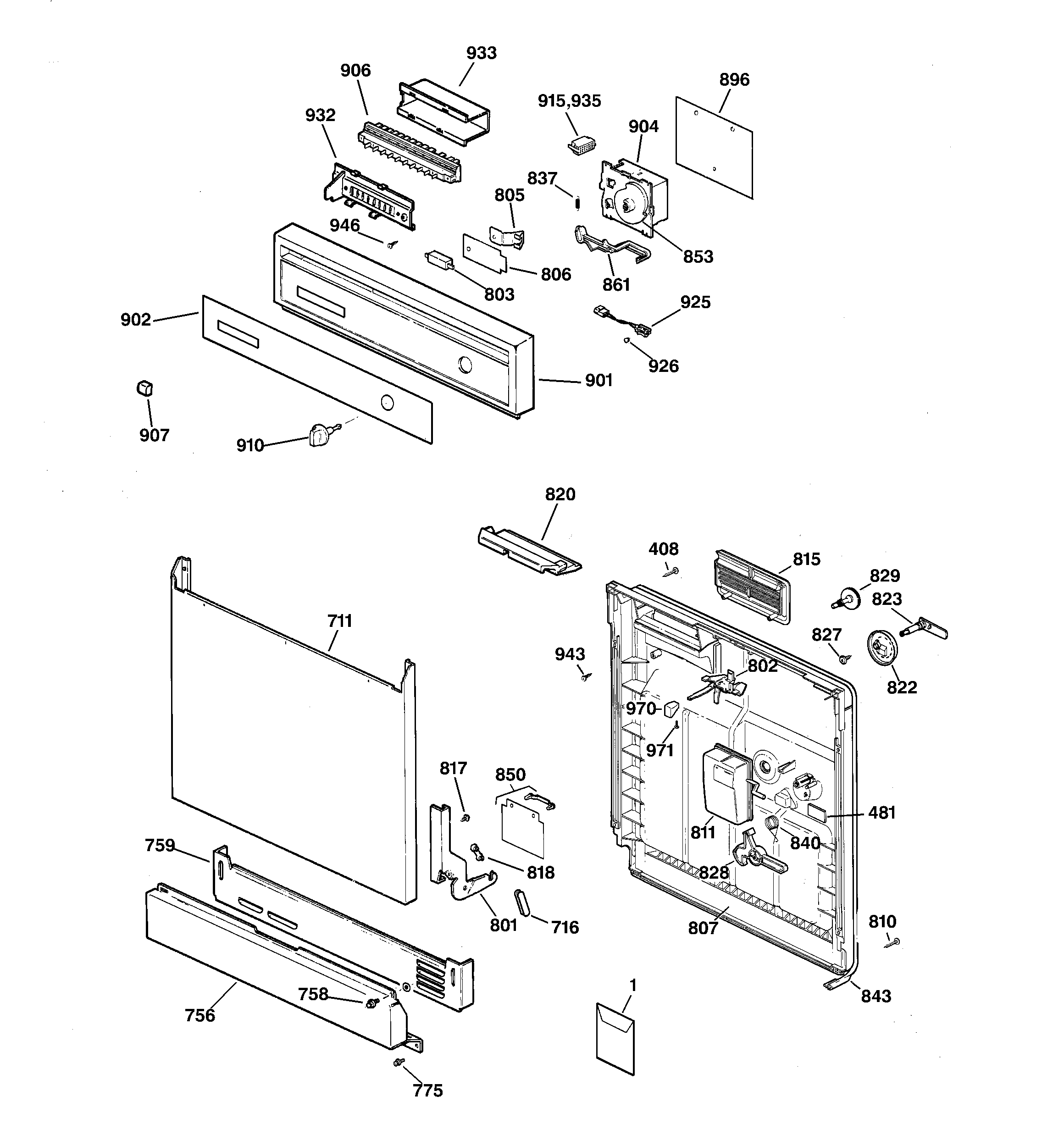 Escutcheon & door assembly