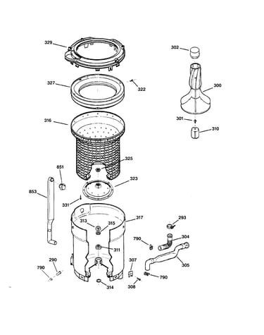 Tub, basket & agitator