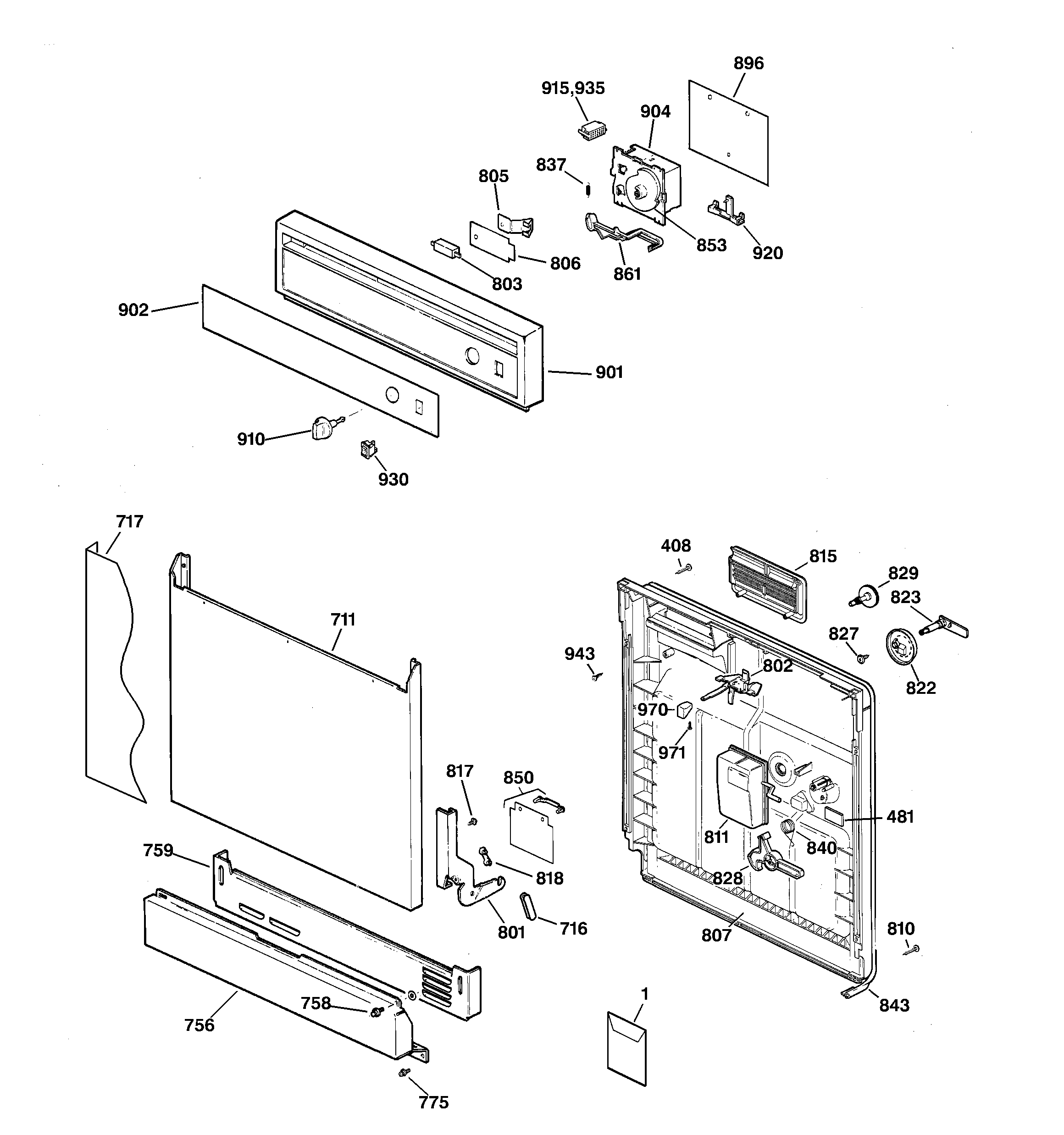 Escutcheon & door assembly