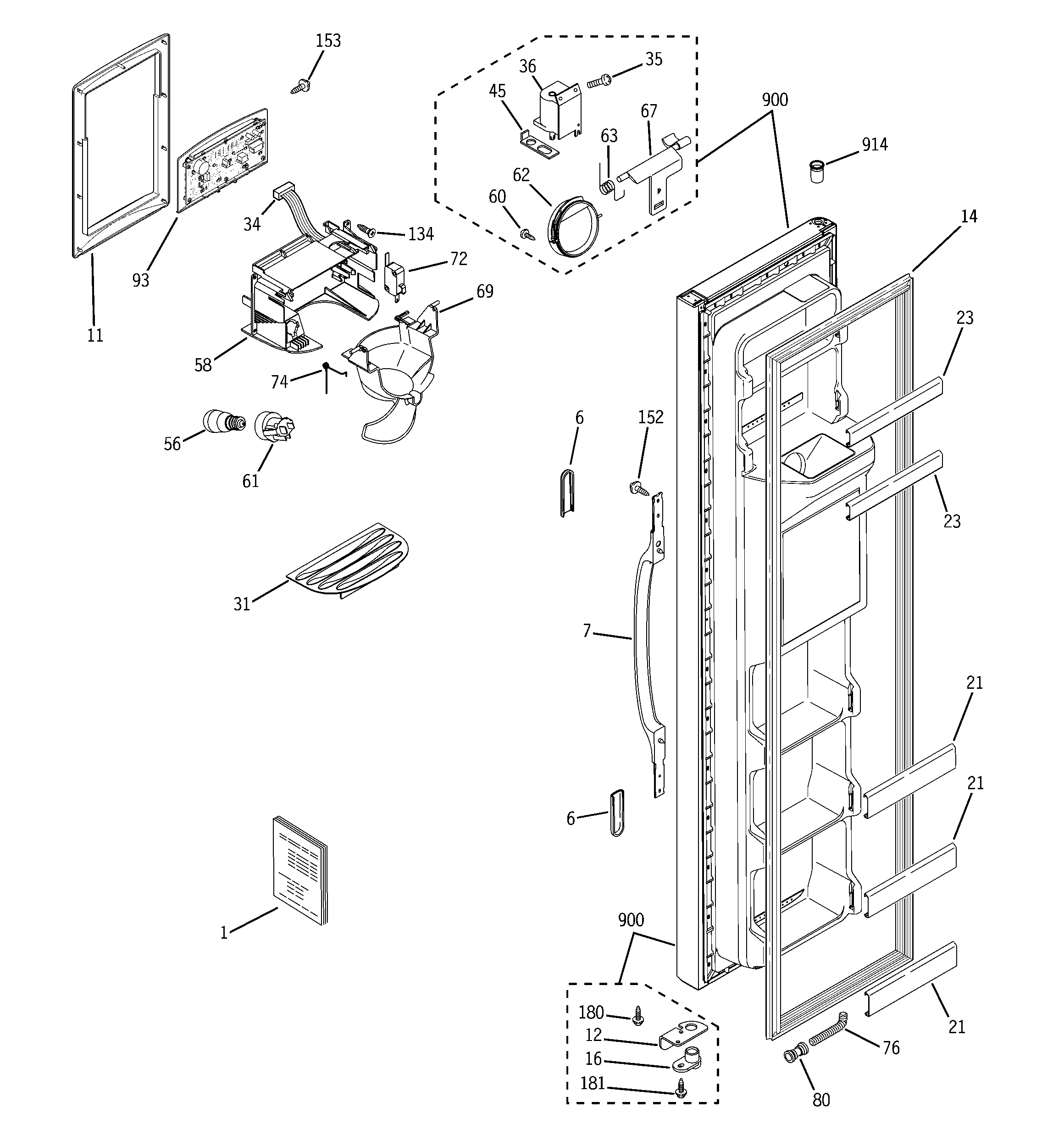 Freezer door