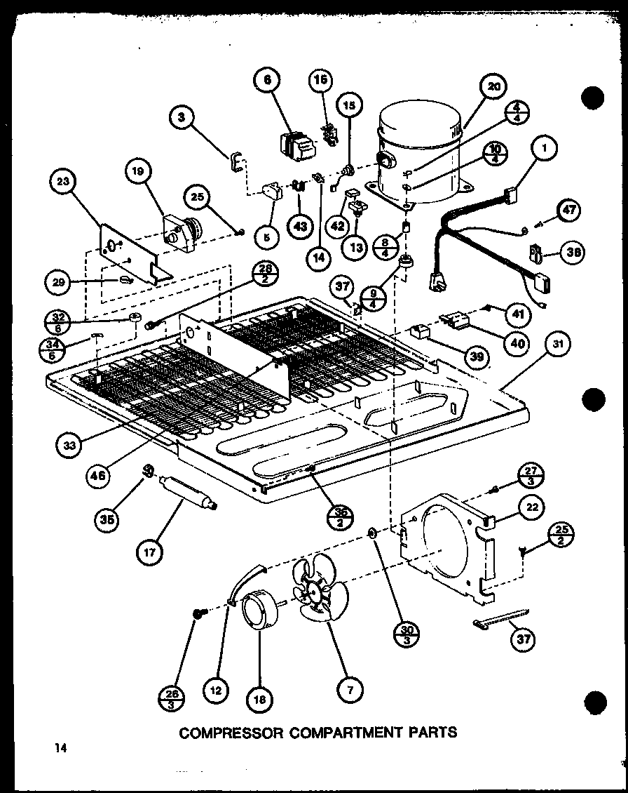 COMPRESSOR COMPARTMENT PARTS (BC20H/P7680805W) (BR-20H/P7680806W) (BC20H/P7680807W) (BR-20H/P7680808W) (BC20H/P7680810W) (BR-20H/P7680811W)