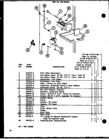 Add on ice-maker (ic-3/p76213-1w) (cic-4/p76213-2w) (ic-3h/p76213-7w) (cic-4h/p76213-8w)