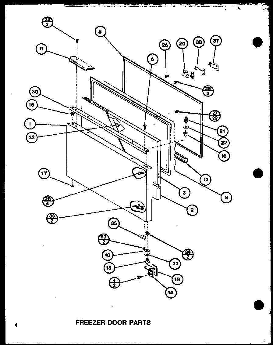 Freezer door parts (bl20j/p7680818w)
