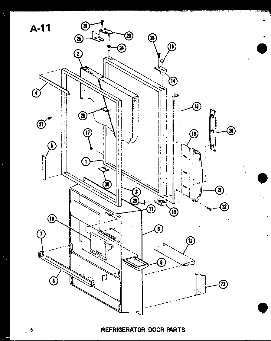 Refrigerator door parts (esbfc16l/p60235-16l) (esbfc16c/p60235-16c) (esbfc16ag/p60235-16ag) (esbfc16b/p60235-16w) (esbfc16a/p60235-16a)