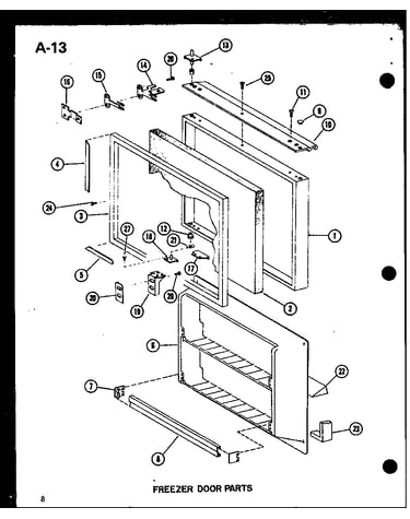 Freezer door parts (esbfc16l/p60235-16l) (esbfc16c/p60235-16c) (esbfc16ag/p60235-16ag) (esbfc16b/p60235-16w) (esbfc16a/p60235-16a)
