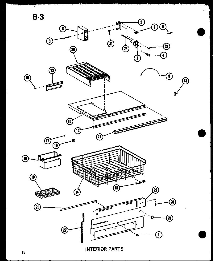 Interior parts (esbfc16l/p60235-16l) (esbfc16c/p60235-16c) (esbfc16ag/p60235-16ag) (esbfc16b/p60235-16w) (esbfc16a/p60235-16a)