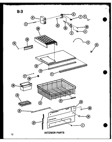 Interior parts (esbfc16l/p60235-16l) (esbfc16c/p60235-16c) (esbfc16ag/p60235-16ag) (esbfc16b/p60235-16w) (esbfc16a/p60235-16a)