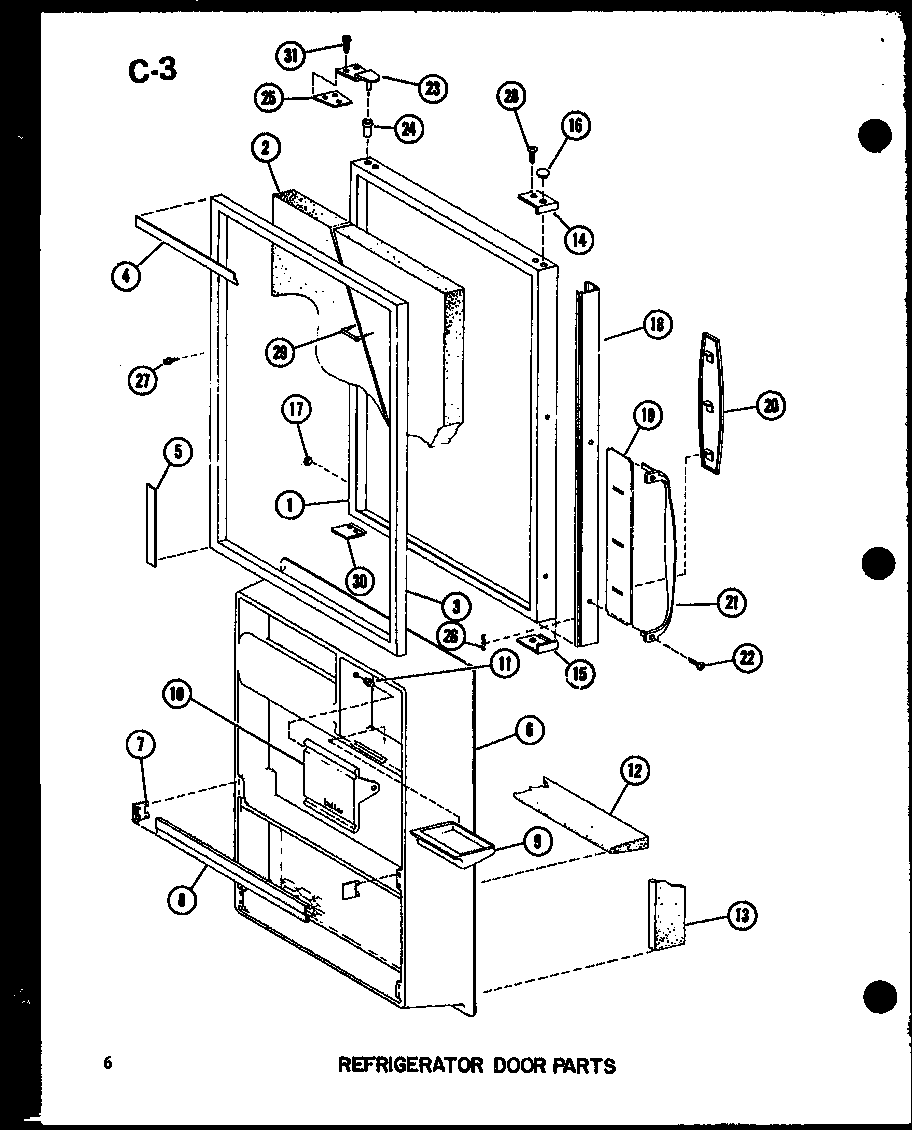Refrigerator door parts