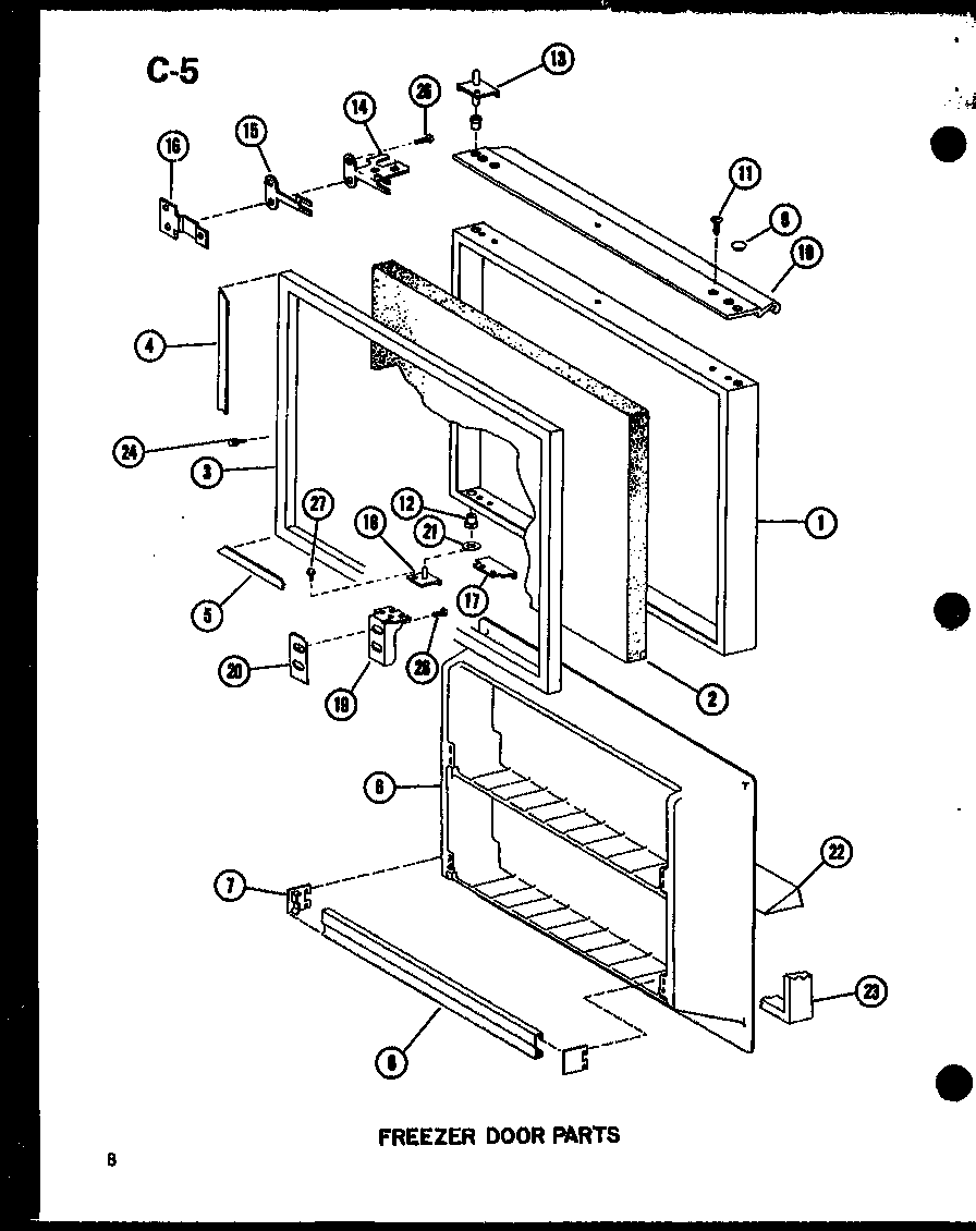 Freezer door parts
