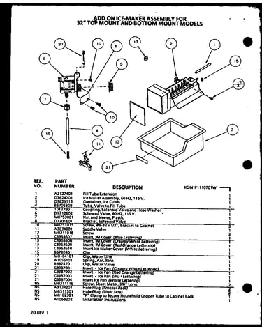 Add-on ice maker assembly (ic3n/p1110701w)