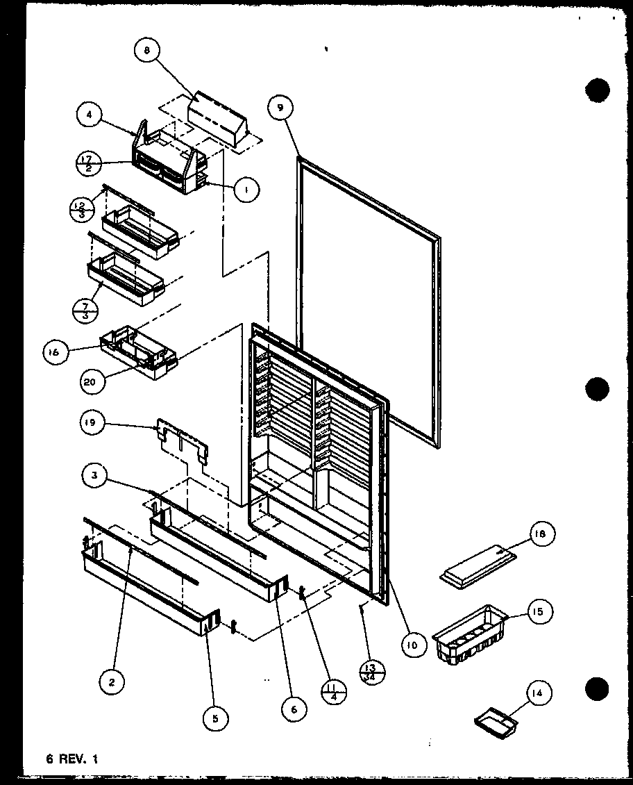 REFRIGERATOR DOOR (BZ22QL/P1153002WL) (BZ22QL/P1153001WL) (BZ22QW/P1153002WW) (BZ22QW/P1153001WW) (BZ22QE/P1153001WE)