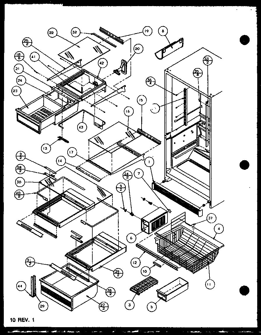 Cabinet interior (bz22ql/p1153002wl) (bz22ql/p1153001wl) (bz22qw/p1153002ww) (bz22qw/p1153001ww) (bz22qe/p1153001we)