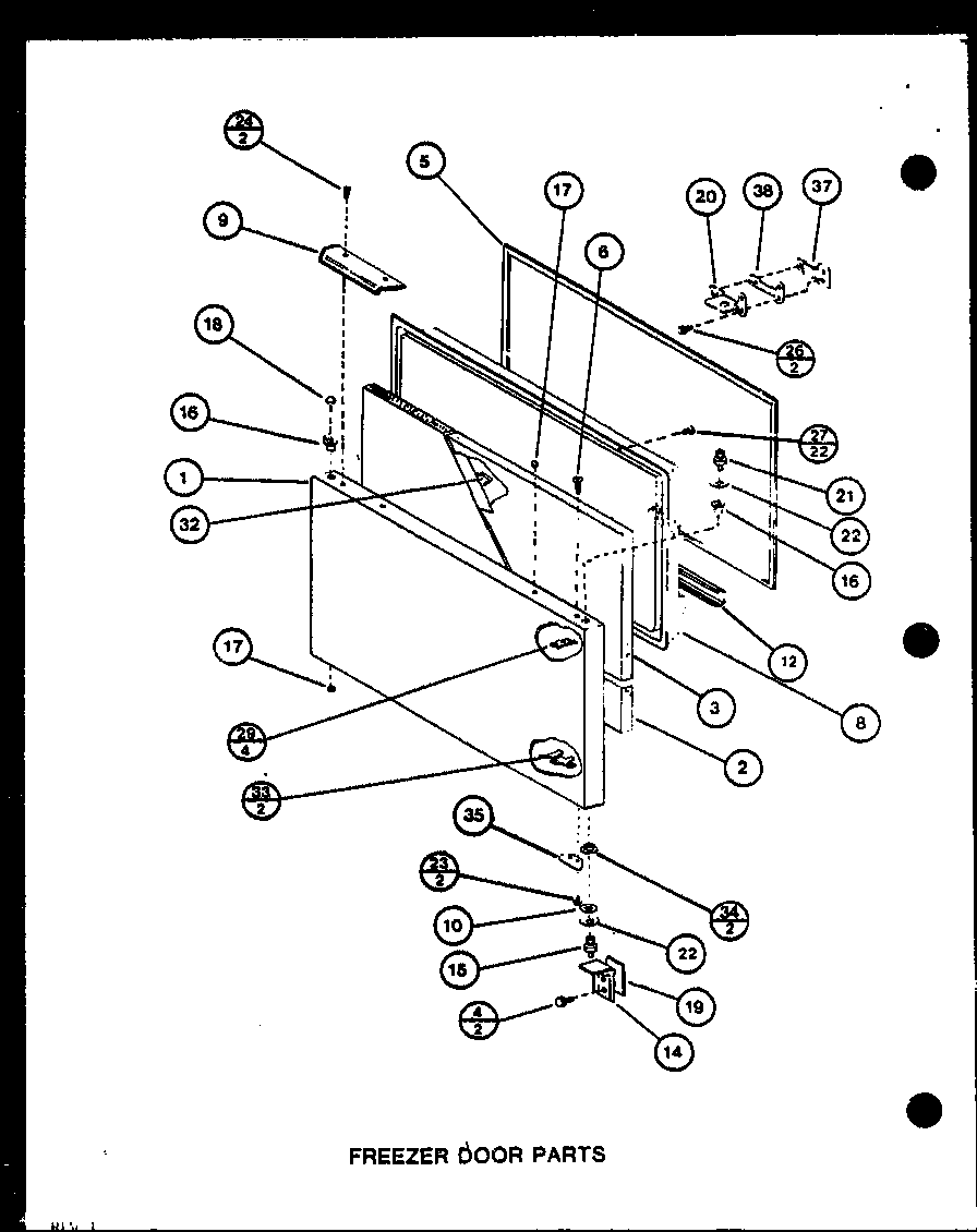 Freezer door parts (br20m/p7812519w) (br20n/p7812526w)