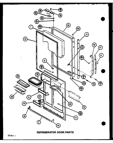 Refrigerator door parts (bc20m/p7812521w) (bc20n/p7812528w)