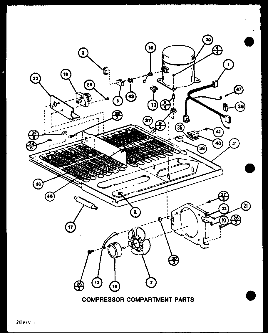 Compressor compartment parts (bc20m/p7812521w) (bc20n/p7812528w)