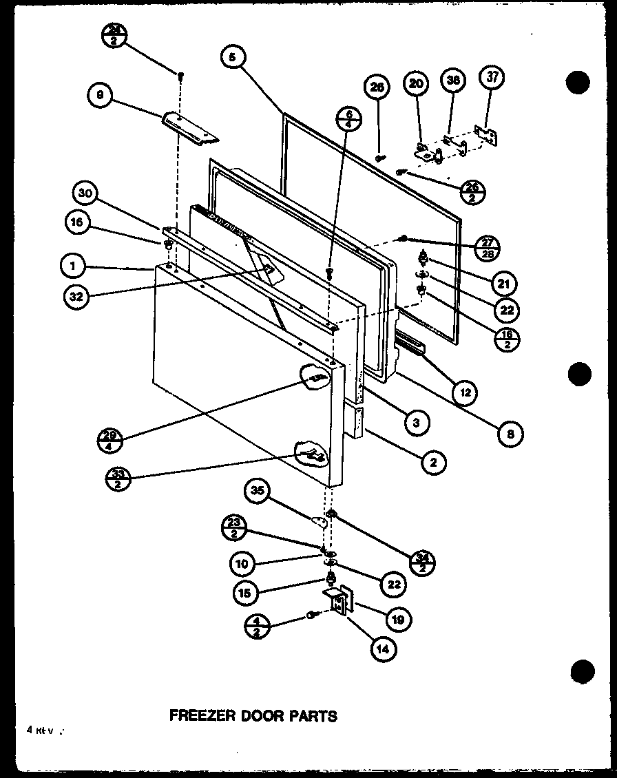 FREEZER DOOR PARTS (BL20M/P7812518W) (BL20N/P7812525W)