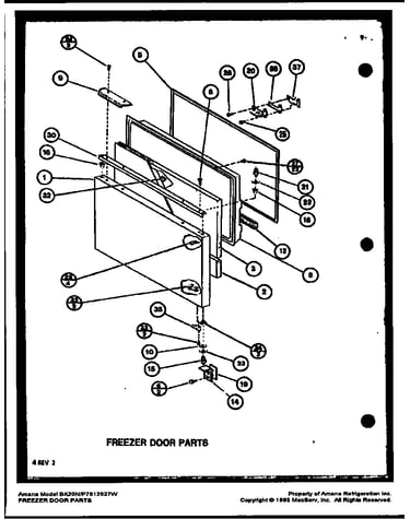 Freezer door parts (bx20m/p7812520w) (bx20n/p7812527w)