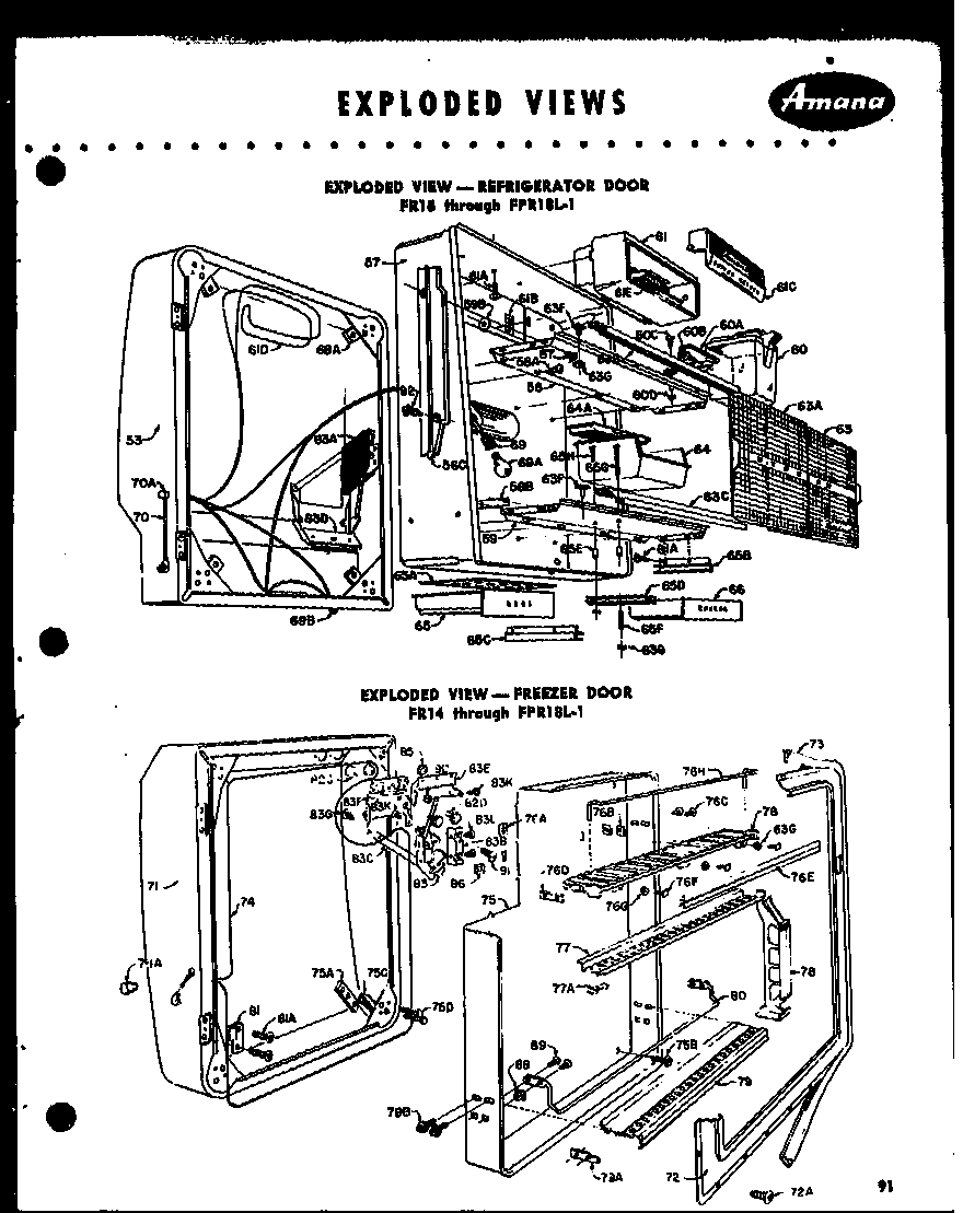 EXPLODED VIEW - FREEZER DOOR (FPR14) (FPR14L) (FPR18) (FPR18L) (FPR14-1) (FPR14L-1) (FPR18-1) (FPR18L-1)